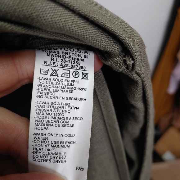 100% linen khaki green jacket size S - Picture 12 of 16